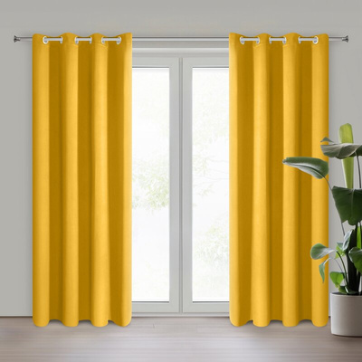 Zasłona Parisa musztardowa 140x250