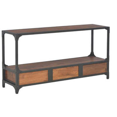 vidaXL Szafka pod TV z 3 szufladami, 120x30x60 cm, lite drewno sosnowe