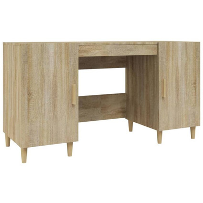 vidaXL Biurko, dąb sonoma, 140x50x75 cm, materiał drewnopochodny wariant 8