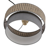 Lampa wisząca z abażurem Karrara czarna do salonu beżowo-szara E27