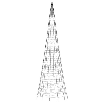 vidaXL Choinka z lampek, na maszt, 1534 zimne białe LED, 500 cm