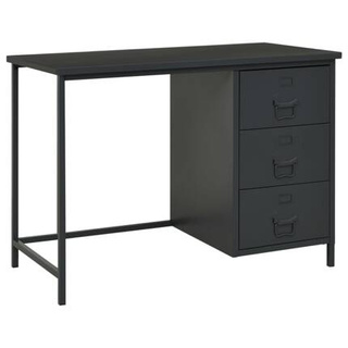vidaXL Industrialne biurko z szufladami, antracyt, 105x52x75 cm, stal