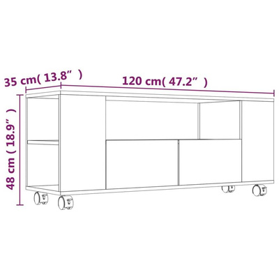vidaXL Szafka pod TV, dąb sonoma, 120x35x48 cm materiał drewnopochodny