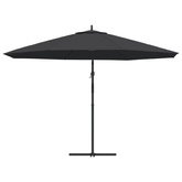 Parasol wiszący z aluminiowym słupkiem, 350 cm, czarny