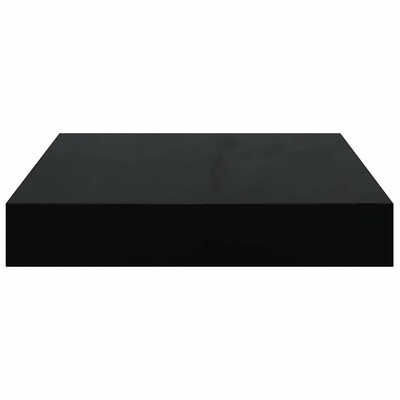 vidaXL Półki ścienne 2 szt., czarne, wysoki połysk, 23x23,5x3,8 cm MDF