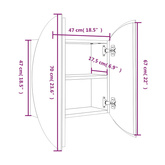 Szafka łazienkowa z lustrem i LED, szary, 47x47x17,5 cm