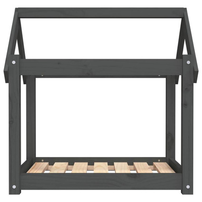 vidaXL Legowisko dla psa, szare, 71x55x70 cm, lite drewno sosnowe