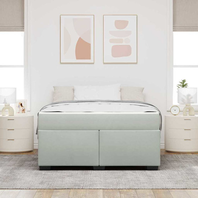 Ramka łóżka z materacem Jasnoszary 160 x 200 cm tkanina