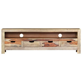 vidaXL Szafka pod TV z litego drewna sheesham, 130 x 30 x 40 cm