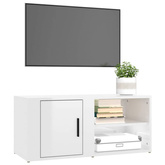 vidaXL Szafka pod TV, wysoki połysk, biała, 80x31,5x36 cm
