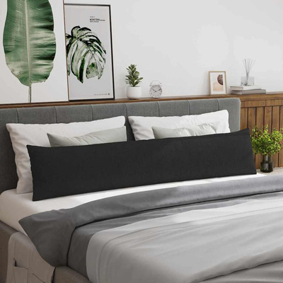 Poduszki na sofę 2 pcs Czarny 200 x 40 cm tkanina
