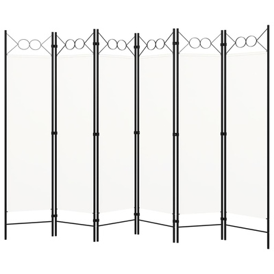 Parawan 6-panelowy, biały, 240 x 180 cm