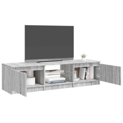 vidaXL Szafka pod TV, z LED, szary dąb sonoma, 140x40x35,5 cm