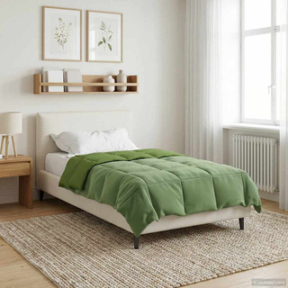 Kołdra na cały rok Kwiłtowany Zielony 135 x 220 cm Mikrofibra