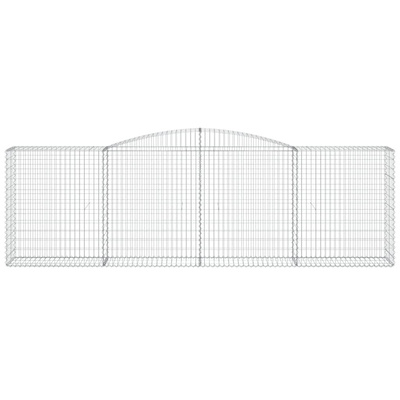 Kosze gabionowe, 7 szt, 400x50x120/140 cm, galwanizowane żelazo