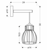 Lampa czarna kinkiet pojedynczy Bernita 21-77059