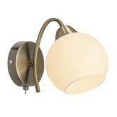 NESTOR Lampa kinkiet patynowy 1x40W E27 klosz biały