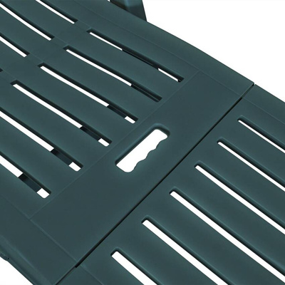 vidaXL Leżak z podnóżkiem, plastikowy, zielony