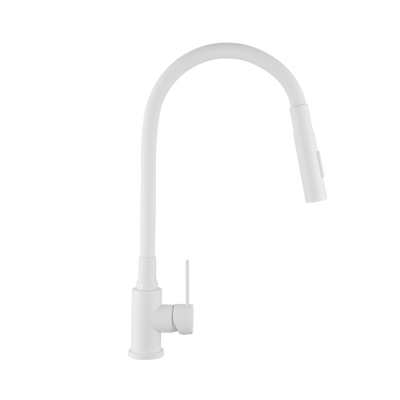 Bateria zlew. dalis z elastyczną 2f wylewką, biały BZ-64-002-L Invena