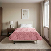 Zimowa Kołdra Różowy 155 x 200 cm Mikrofibra i Fleece Teddy