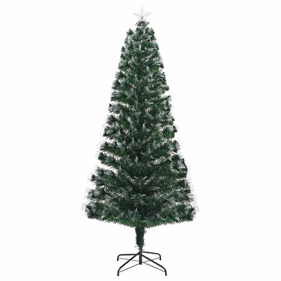 Sztuczna choinka z 250 diodami LED Zielony 210 cm PVC