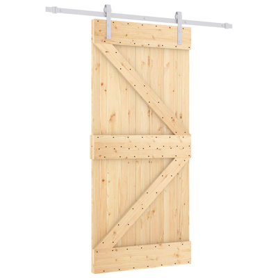 Drzwi przesuwne 90 x 210 cm Lite drewno sosnowe