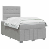 Łóżko z box spring LED z materacem jasnoszary 120 x 190 cm