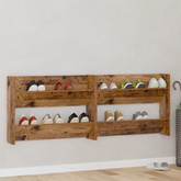 Szafka na buty z półką 2 pcs Stare drewno 80 x 18 x 60 cm