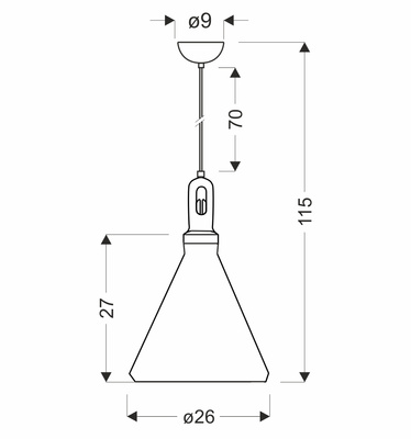Robinson lampa wisząca 26 1x60W E27 oliwkowy