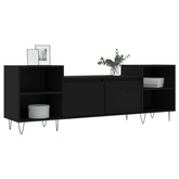 vidaXL Szafka pod TV, czarna, 160x35x55 cm, materiał drewnopochodny