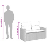 Sofa ogrodowa z poduszkami, 2-osobowa, beż, polirattan