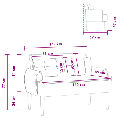 Sofa dwuosobowa z guzikowym pikowaniem różowy 117 x 67 x 77 cm