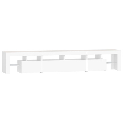 vidaXL Szafka pod TV z oświetleniem LED, biała, 230x36,5x40 cm