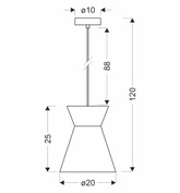 Lampa wisząca Etnos z kloszem beżowa pojedyncza metalowa i tekstylna