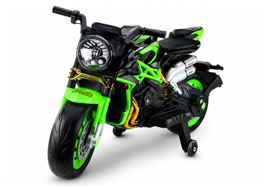 Motor Na Akumulator HC8051 Dla Dzieci Czarny Ścigacz Światła Led Dźwięki