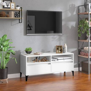 vidaXL Szafka pod TV, biała, 100x34,5x44,5 cm, materiał drewnopochodny wariant 4