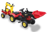 Traktor z Przyczepą i Łyżką na Pedały Benson Czerwony