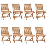 vidaXL Składane krzesła ogrodowe z poduszkami, 8 szt., drewno tekowe