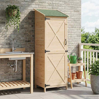 Shed ogrodowy naturalny 59,5 x 56 x 176,5 cm Drewno Świerkowe
