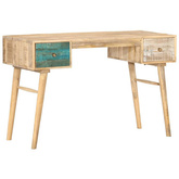 vidaXL Biurko, 118x50x75 cm, lite drewno mango