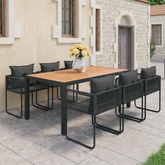 7-częściowy zestaw mebli ogrodowych, rattan PVC, czarno-brązowy