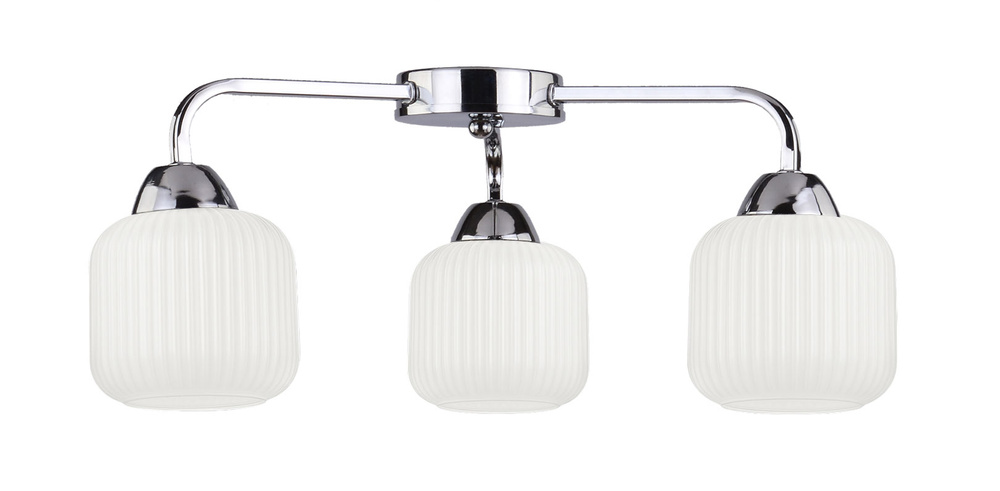 CROMADO lampa sufitowa chromowy 3x60W E27 klosz biały
