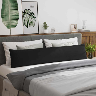 Poduszki na sofę 2 pcs Czarny 200 x 40 cm tkanina