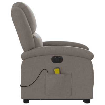 vidaXL Podnoszony fotel masujący, elektryczny, rozkładany, kolor taupe