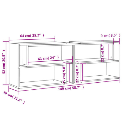 vidaXL Szafka pod TV, czarna, 149x30x52 cm, materiał drewnopochodny