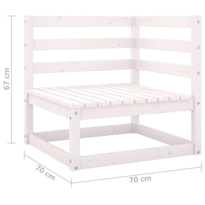 2-osobowa sofa ogrodowa, biała, lite drewno sosnowe