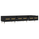vidaXL Szafka pod TV, czarna, 150x36x30 cm, materiał drewnopochodny