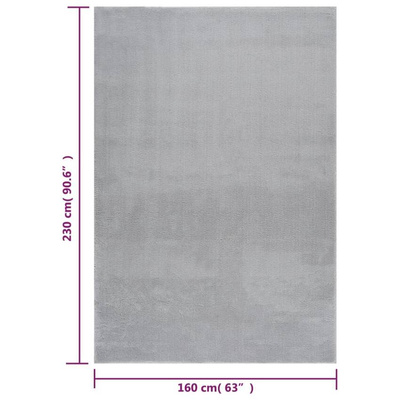 vidaXL Dywan z krótkim włosiem i możliwością prania, 160x230 cm, szary