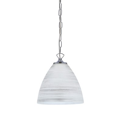 scordia lampa wisząca chromowa klosz biały+srebrny