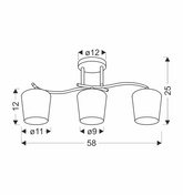 Lampa Sufitowa Chromowy+Czarny 3X40 E27 Klosz Biały Esnyr